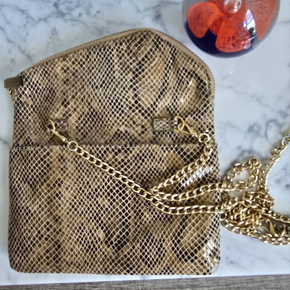 HOBO New Daria Leather Autumn Python Snakeskin Ch… - image 4